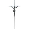 Croix cercueil «fil» acier avec Christ Zamak