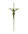 Croix cercueil «fil» en acier avec Christ