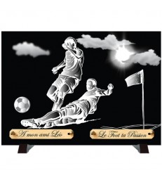 Plaque Funéraire Monochrome "Football"