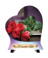 Plaque Funéraire Cœur "Bouquet de roses"