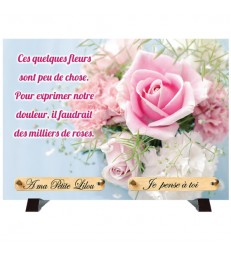 Plaque Funéraire "Bouquet de roses"