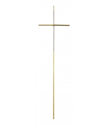 Croix cercueil «fine» en laiton avec Strass
