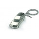 Porte-clés corbillard, en métal argenté