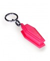 Porte-clés cercueil rouge, en plastique