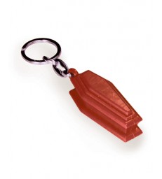 Porte-clés cercueil marron, en plastique