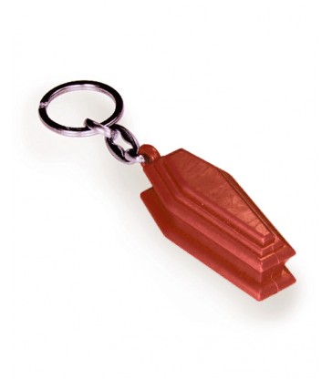 Porte-clés cercueil marron, en plastique