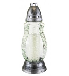Lanterne funéraire moulage verre cristal 28 cm