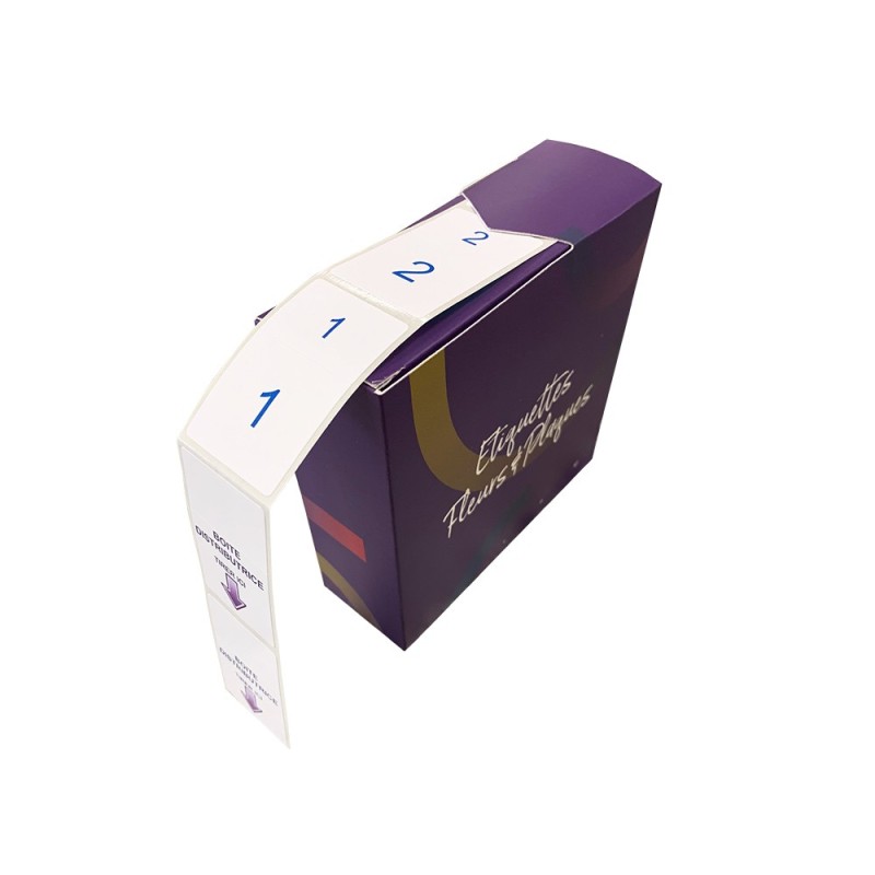 Rouleau de 250 étiquettes jumelles, 5 jeux de numéros 1 à 50