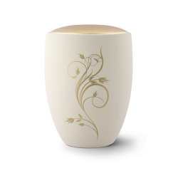 Urne funéraire céramique ornement floral
