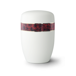 Urne funéraire acier bandeau de roses