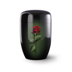 Urne funéraire acier dessin fleurs