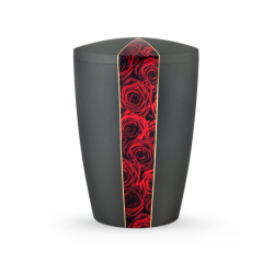 Urne funéraire biodégradable ligne de roses rouge
