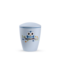 Urne funéraire décor hibou, biodégradable, enfant 1,5L