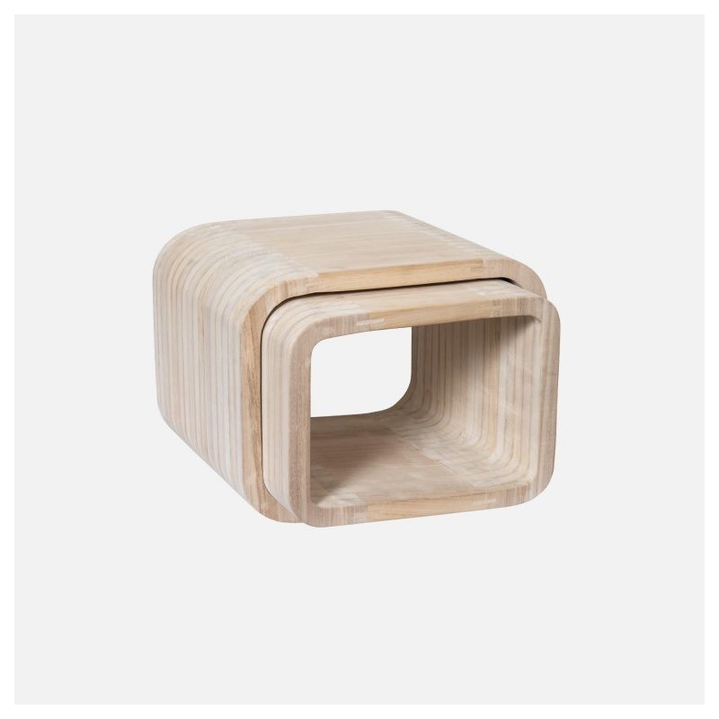 Catafalque en bois clair, 2 pièces