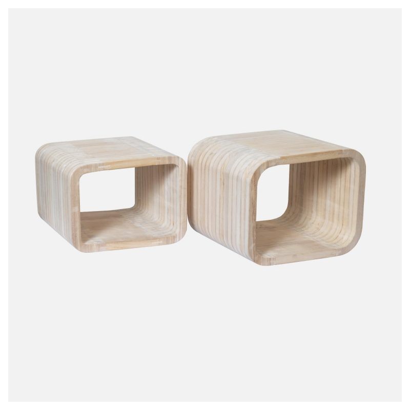 Catafalque en bois clair, 2 pièces