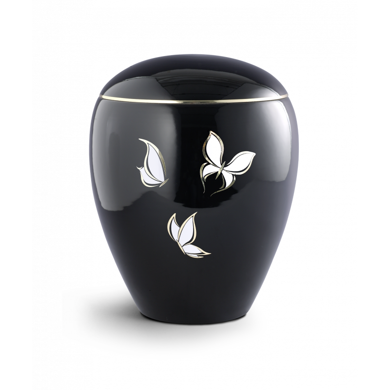 Urne funéraire céramique décor Papillons or