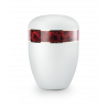 Urne funéraire biodégradable blanche bandeau de Roses