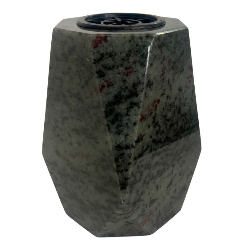 Vase funéraire granit Vert 8 chanfreins