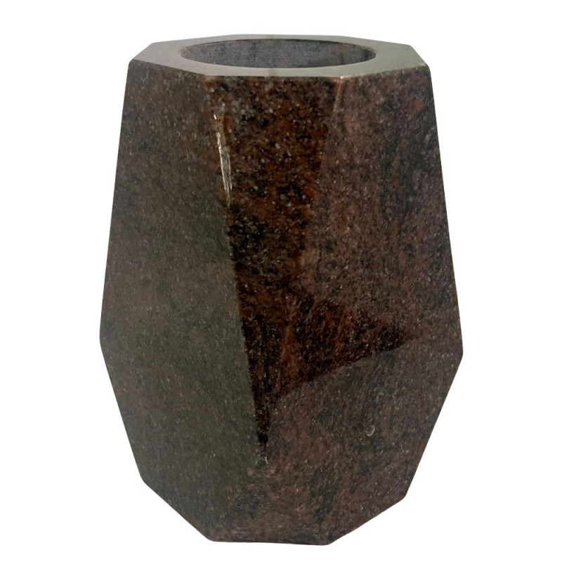 Vase funéraire granit Himalaya 8 chanfreins