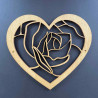 Cœur rose en bois - Emblème funéraire