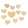 Lot de 11 cœurs en bois - Emblème funéraire