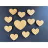 Lot de 11 cœurs en bois - Emblème funéraire