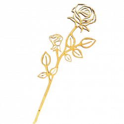 Rose Victoria en bois - Emblème funéraire