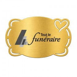 Plaque identité à graver autocollante OR - Motif COEUR