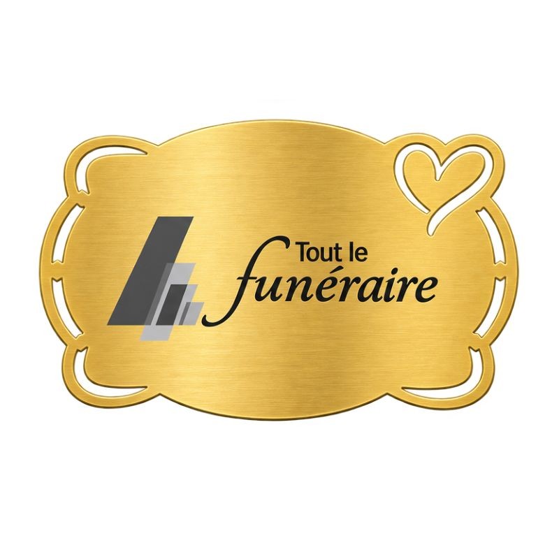 Plaque identité à graver autocollante OR - Motif COEUR
