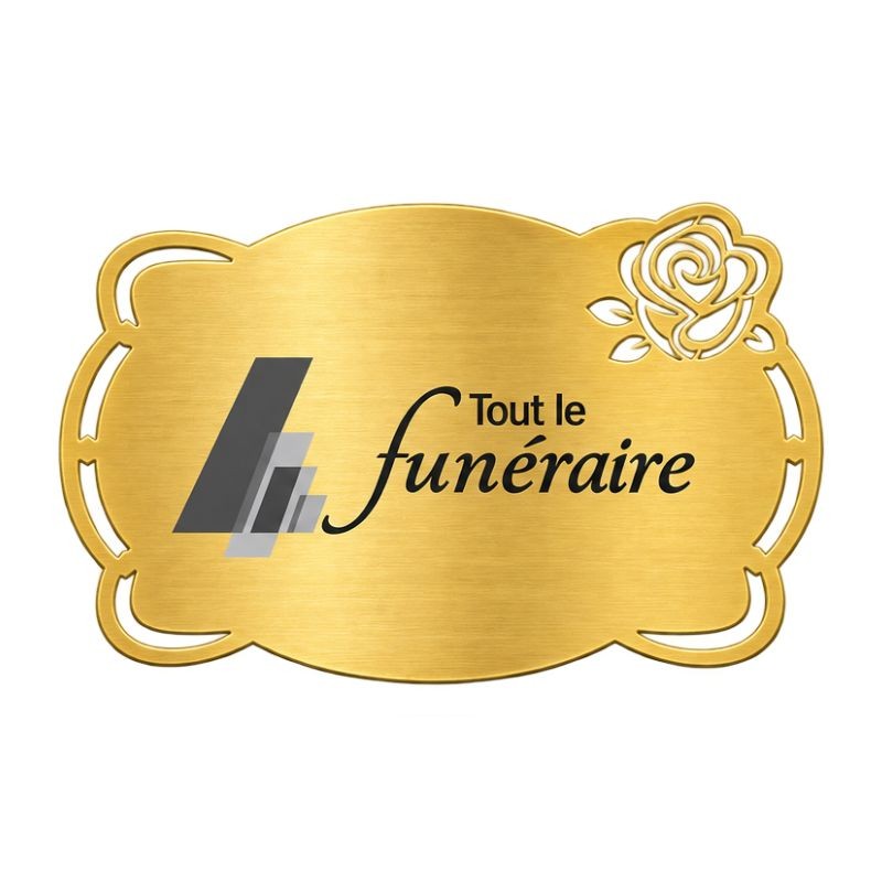 Plaque identité à graver autocollante OR - Motif ROSE