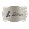 Plaque identité à graver autocollante GRIS NICKELE- Motif COEUR