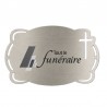 Plaque identité à graver autocollante GRIS NICKELE- Motif CROIX
