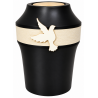 Urne funéraire en bois décor cuir et colombe bois
