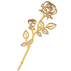 Rose Victoria en bois - Emblème funéraire